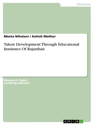 cover image of Talent Development Through Educational Institutes of Rajasthan